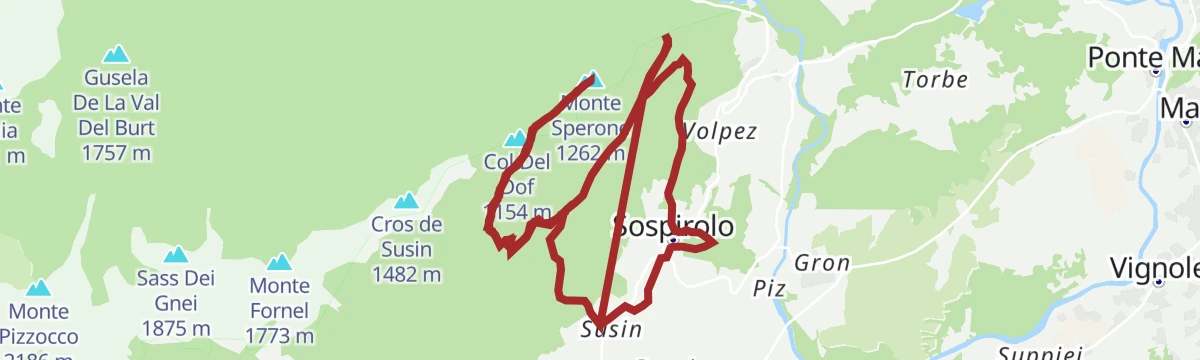 Route map: Sentiero Dino Buzzati e salita al monte Sperone